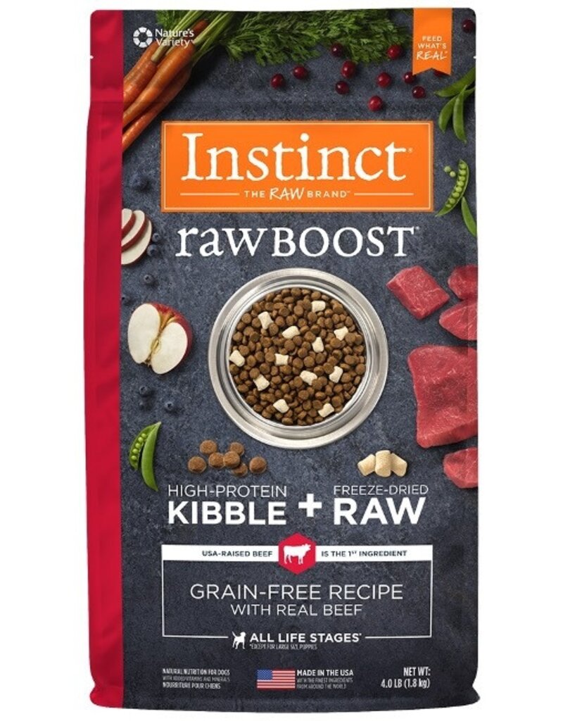 Nature's Variety INST DOG RAW BOOST BEEF 4Lb/4 GrainFree NV