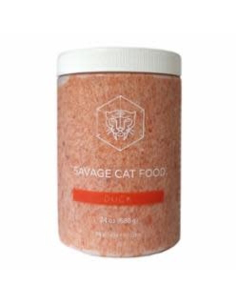 Savage Cat Savage Cat Frozen Raw Duck Recipe Cat Food Tub 24oz