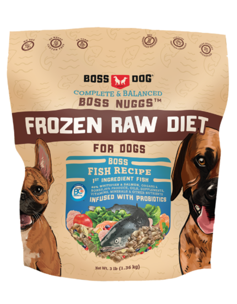 Boss Dog Brands Boss Dog frozen complete raw fish diet nuggets 3lb/6