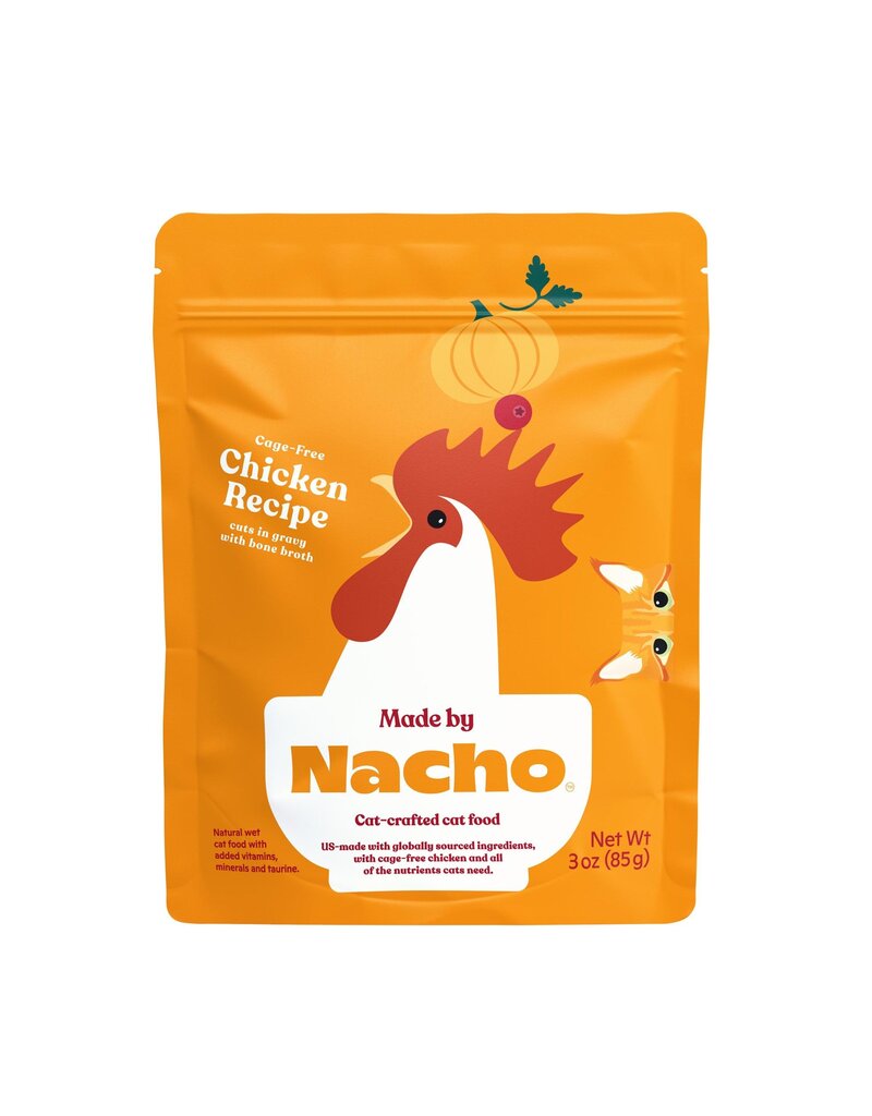 Made By Nacho Chicken Cuts in Gravy With Bone Broth Pouch Cat 24 / 3 oz