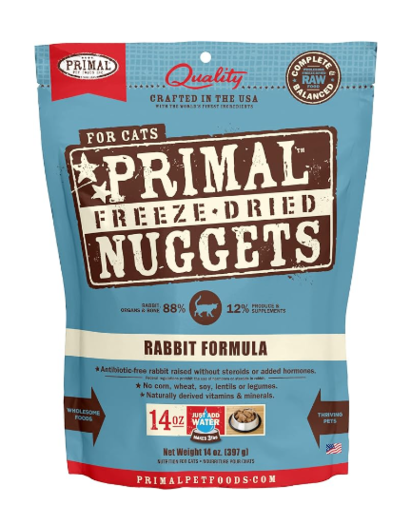 Primal Primal Freeze Dried Raw Rabbit Formula Nuggets Cat Food 14oz