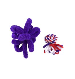Kong Kong Cat Active Rope Cat Toy Red & Purple 2 pack