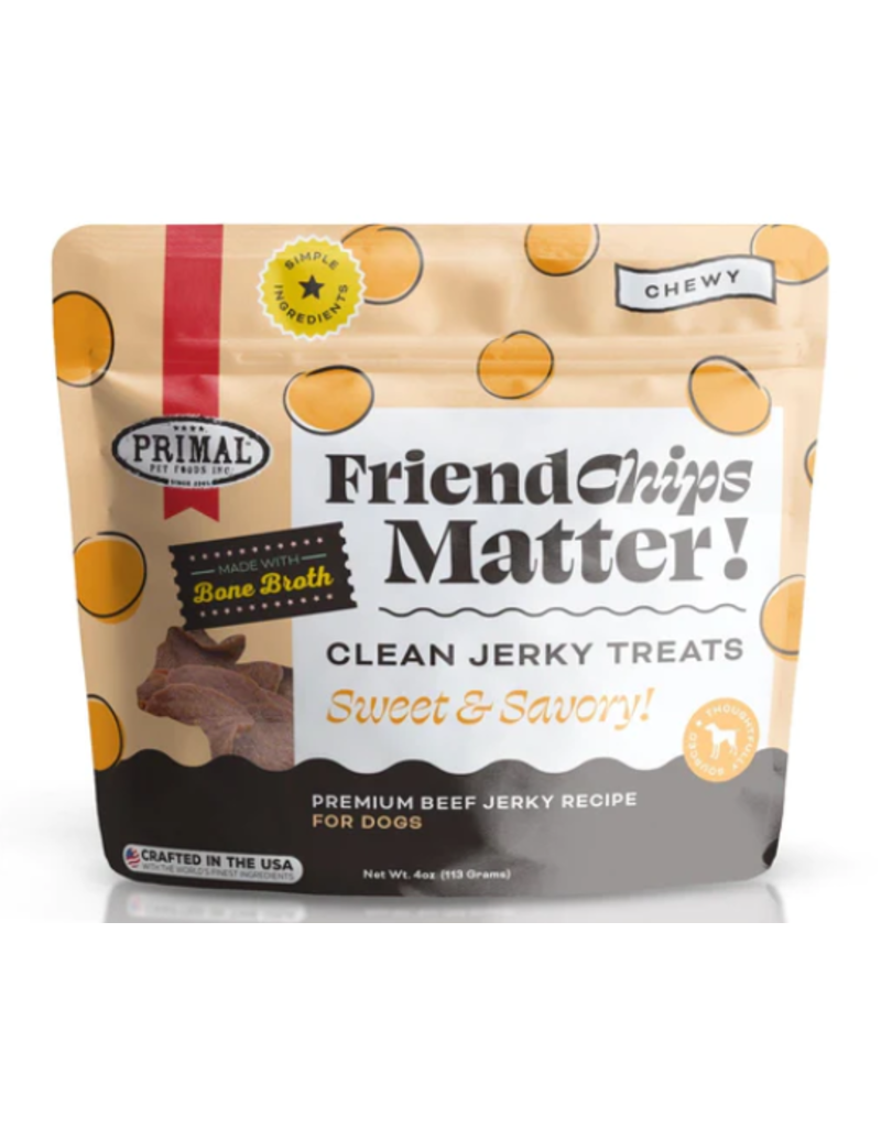 Primal Primal Friend Chips Matter Beef Jerky Dog Treats 4oz
