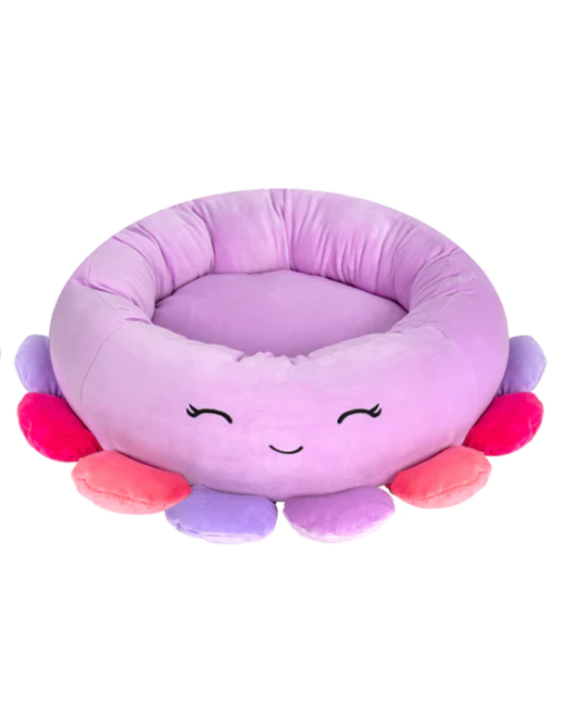 Squishmallows Squishmallows Beula the Octopus Plush Bolster Pet Bed Purple 30"