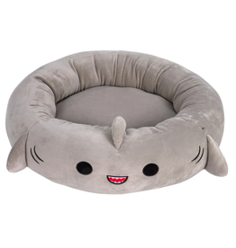 Squishmallows Squishmallows Gordon the Shark Plush Bolster Pet Bed Grey 20"