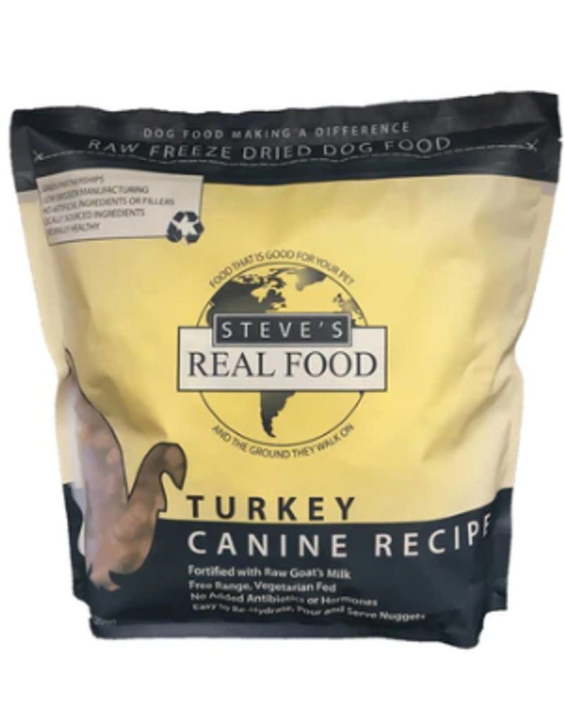 Steve's Real Food Freeze Dried Raw Turkey Nuggets For Dogs 1.25LB