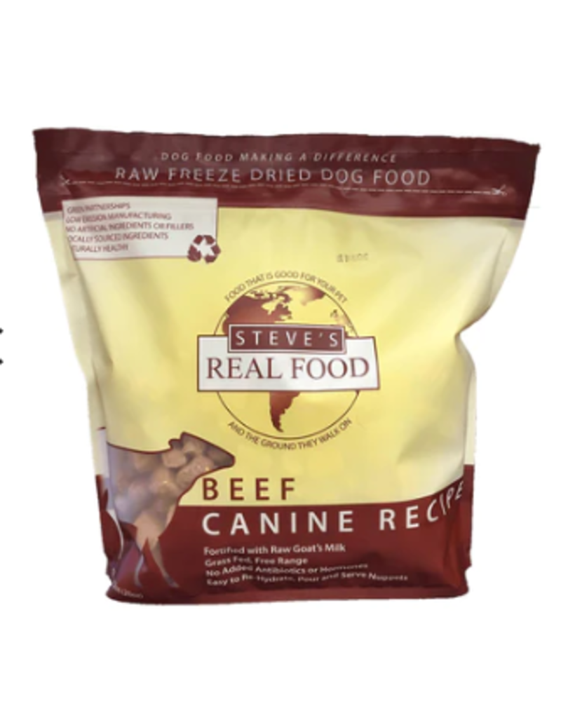 Steve's Real Food Freeze Dried Raw Beef Nuggets For Dogs 1.25LB