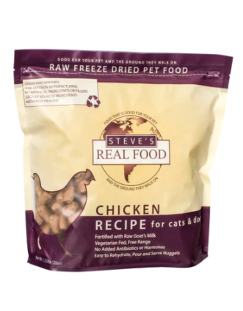Steve's Real Food Freeze Dried Raw Chicken Nuggets For Dogs & Cats 1.25LB