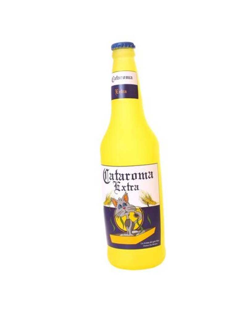 VIP Products Silly Squeaker Beer Bottle Cataroma, Squeaky Novelty Dog Toy