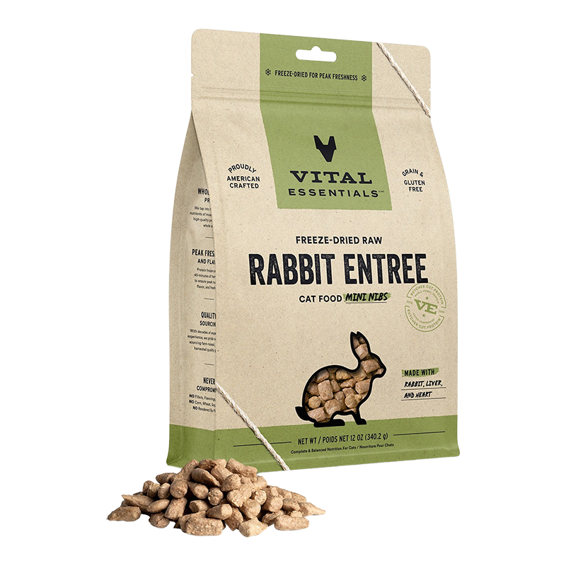Vital Essentials Rabbit Vital Essentials Vital Essentials Freeze-Dried Mini Rabbit Nibs Cat ...