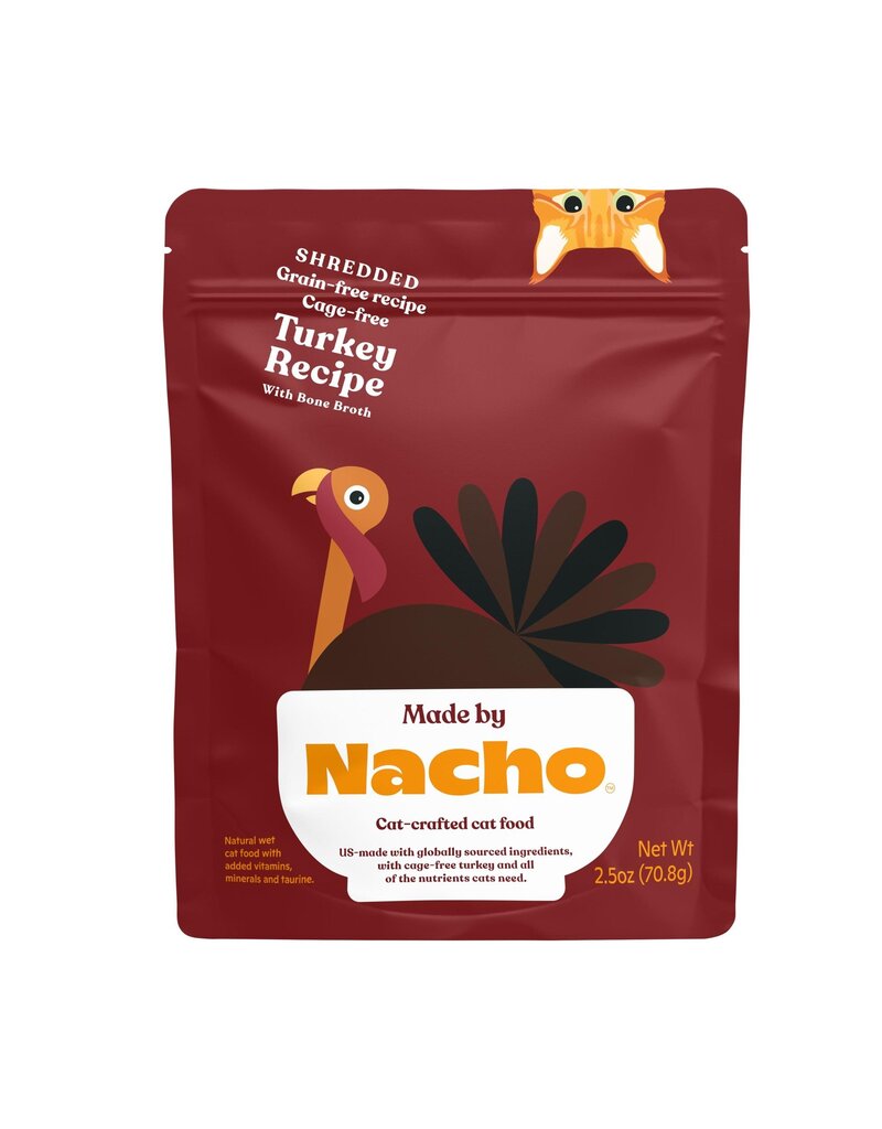 Nacho Made By Nacho Shredded Grain Free Turkey With Bone Broth Pouch Cat 24 / 2.5 oz