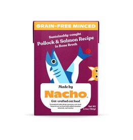 Nacho Made By Nacho Grain Free Minced Pollock & Salmon in Bone Broth Cat 12 / 6.4 oz