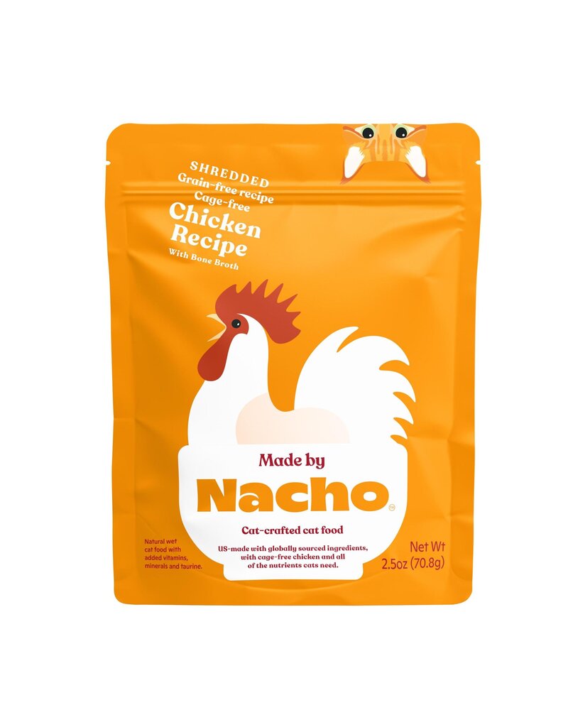 Nacho Made By Nacho Shredded Grain Free Chicken With Bone Broth Pouch Cat 24 / 2.5 oz