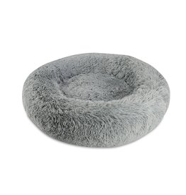 Arlee Shaggy Calming Donut Bed Grey Small 22 x 22 x 8"