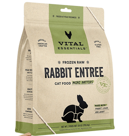 Vital Essentials Vital Essentials Rabbit Entrée Mini Patties Frozen Raw Cat Food 28OZ