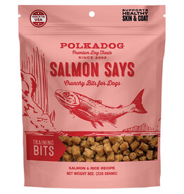 Polkadog Salmon Says Training Bits Crunchy Dehydrated Dog & Cat Treats