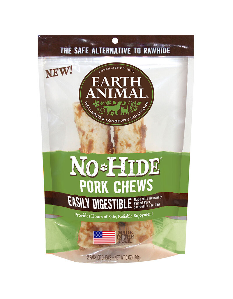 Earth Animal Earth Animal No-Hide Pork Chews Dog Treats- 7"/  2 Pack