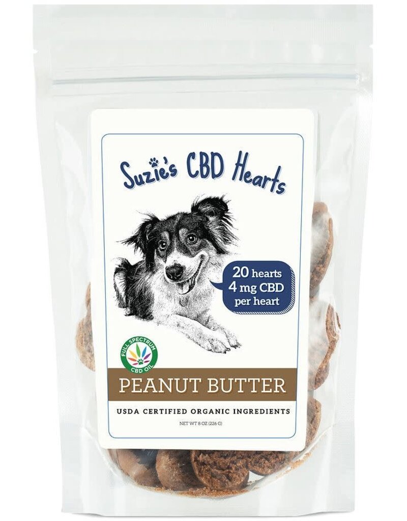 Suzie's CBD Suzie's CBD Hearts Peanut Butter Recipe For Dogs 4mg 20 Count