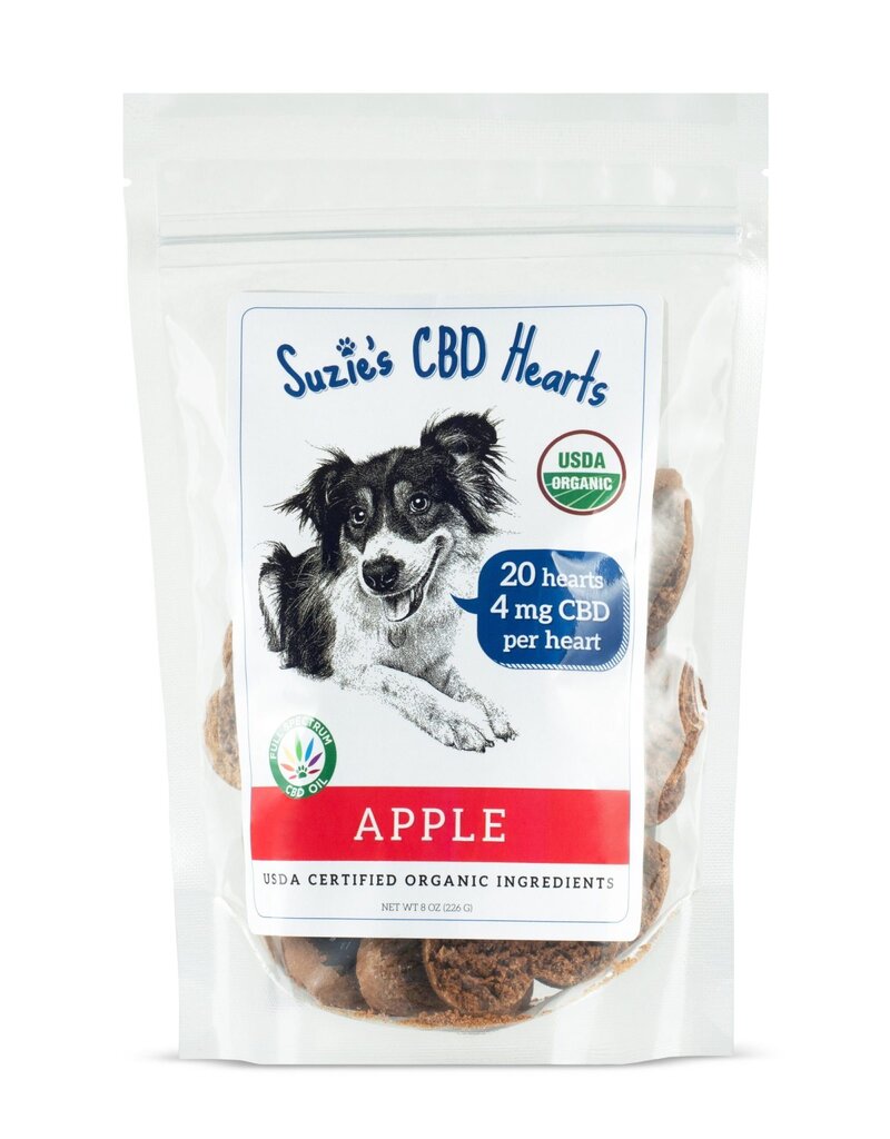 Suzie's CBD Suzie's CBD Hearts Apple Recipe For Dogs 4mg 20 Count