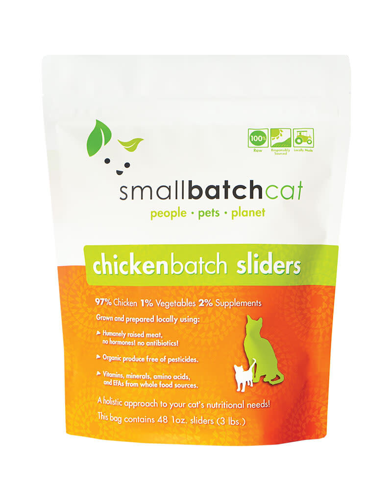 Small Batch SmallBatch Frozen Raw Chicken Sliders For Cats 3LB