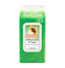 TropiClean Tropiclean Papaya & Coconut 2-in-1 Pet Wipes 100 Count