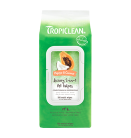 TropiClean TropiClean Papaya & Coconut Luxury 2-in-1 Pet Wipes