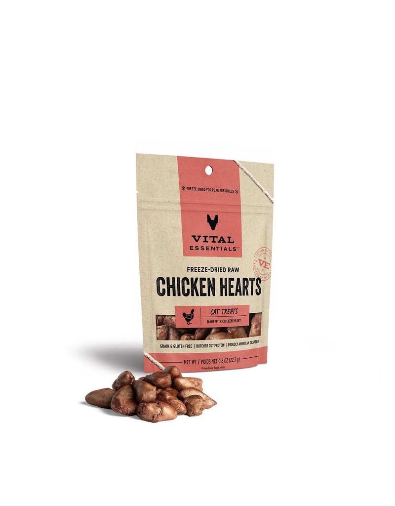 Vital Essentials Vital Essentials Freeze-Dried Chicken Hearts Cat Treats .8oz