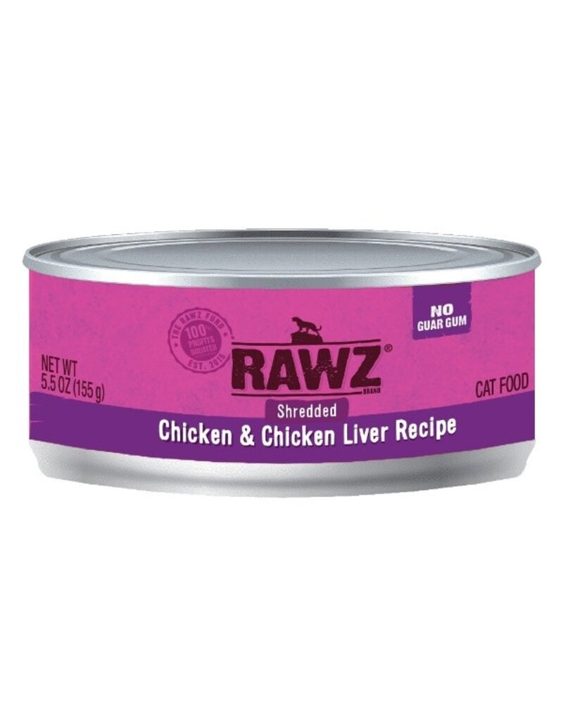 Rawz RAWZ 96% Shredded Chicken & Chicken Liver Canned Cat Food 5.5oz