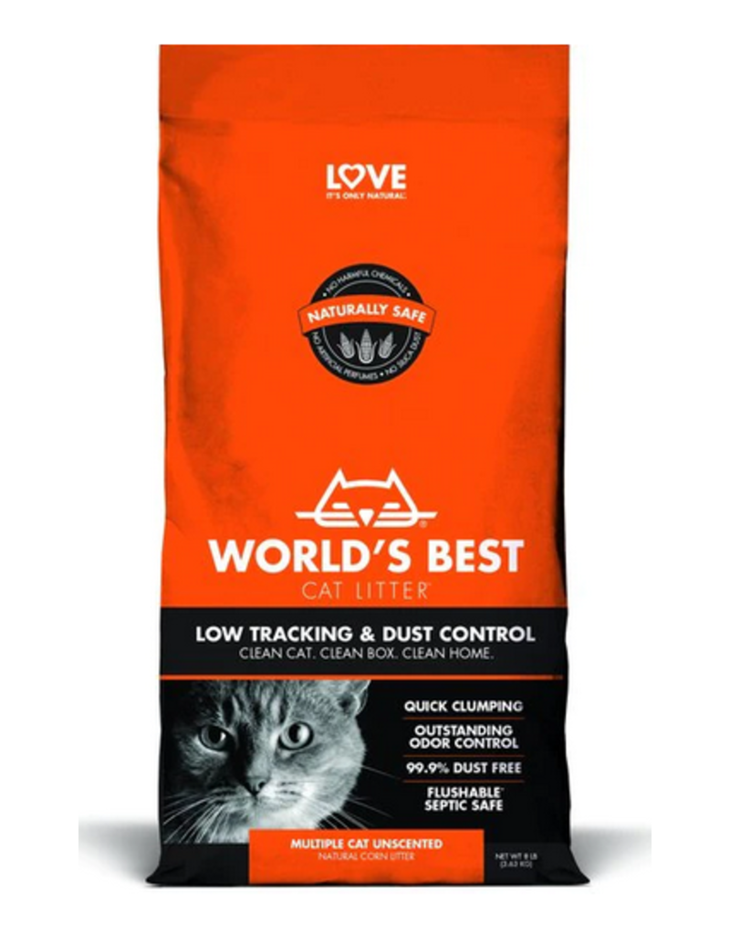 Worlds Best Cat Litter World's Best Orange Low Tracking & Low Dust Multi-Cat Unscented Cat Litter 8LB