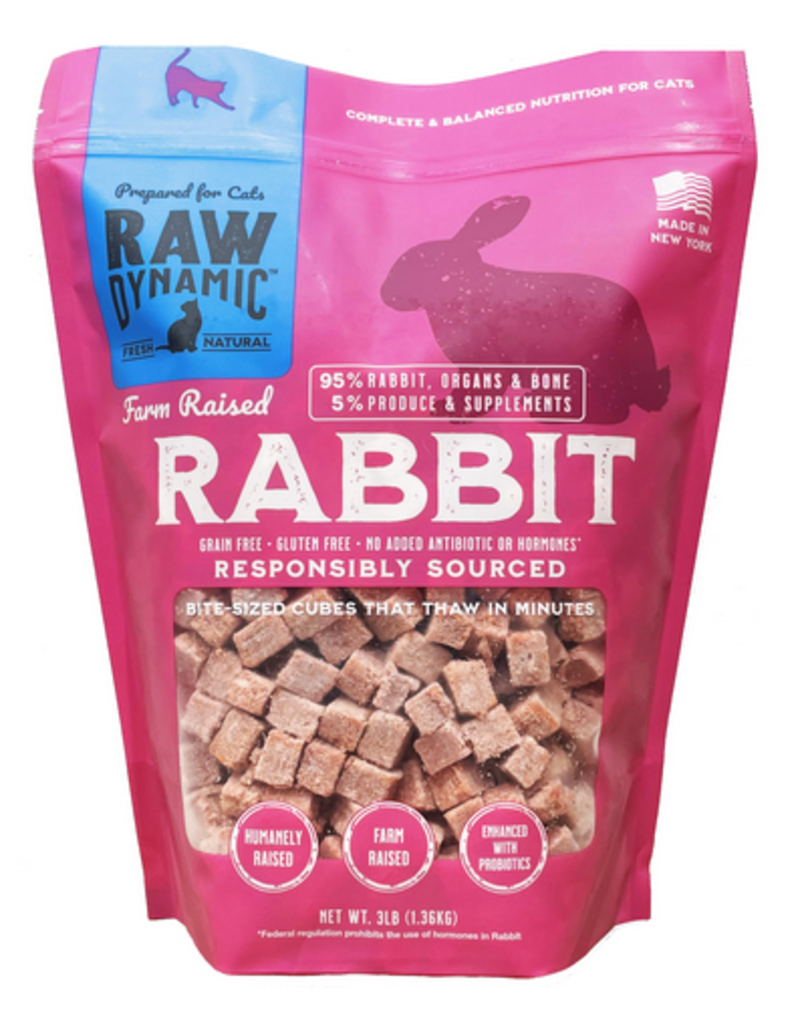 Raw Dynamic Raw Dynamic Frozen Raw Rabbit Recipe Cat Food 3LB