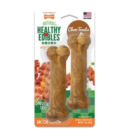 Nylabone Healthy Edibles Bacon Flavor Bone Petite 2 pack