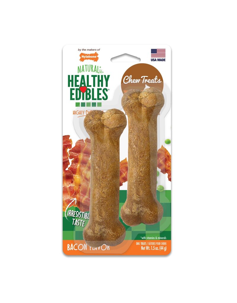 Nylabone Healthy Edibles Bacon Flavor Bone Petite 2 pack