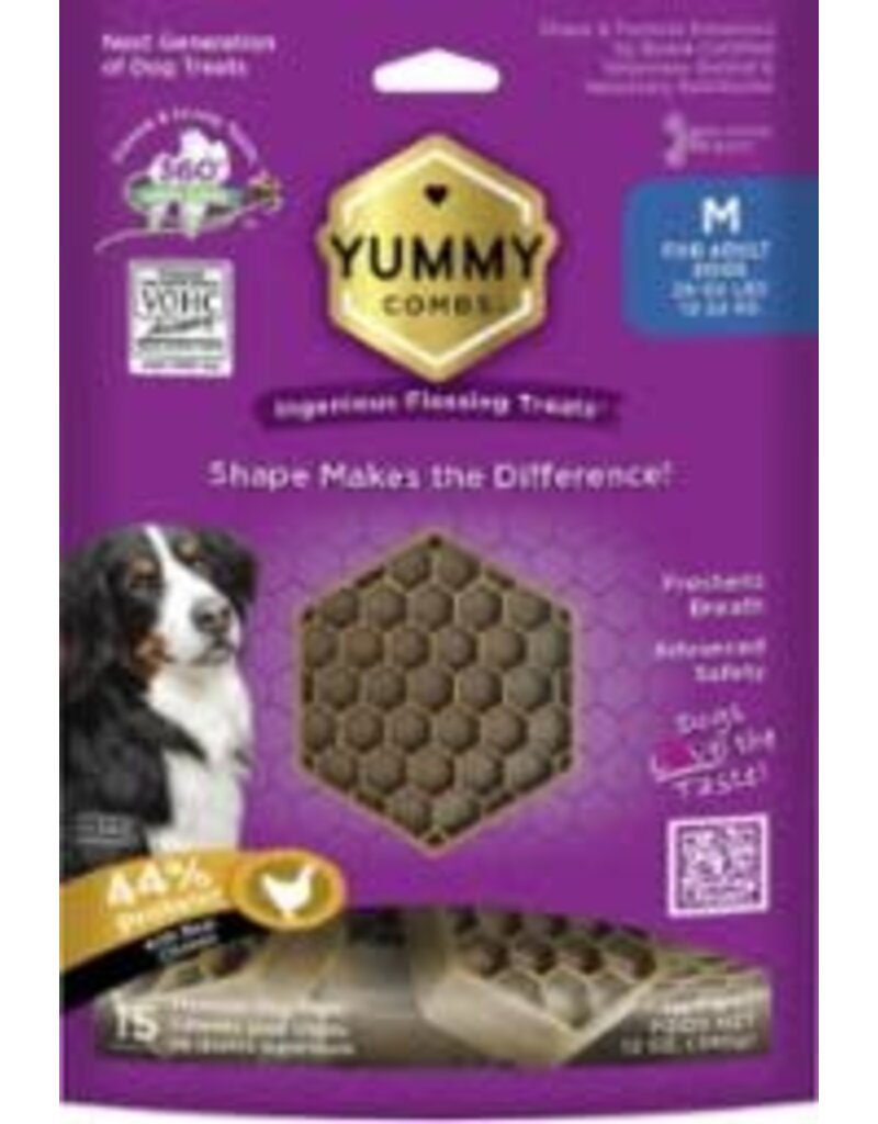 Yummy Combs Medium Chicken Recipe Dental Dog Treats 12oz