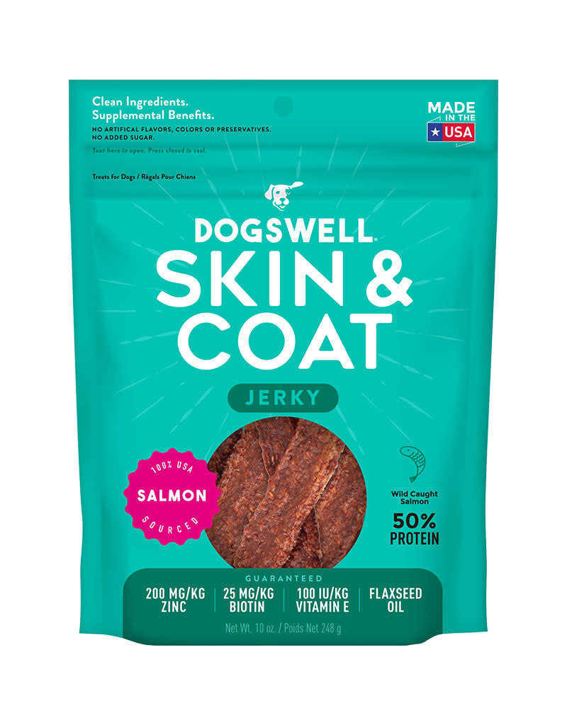 Dogswell Dogswell Skin & Coat Grain Free Salmon Jerky 10z