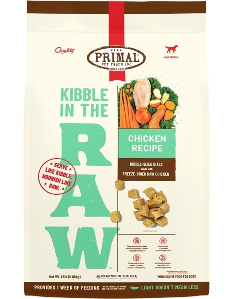 Primal PRIMAL KIBBLE IN THE RAW DA 1.5lb/16 CHKN