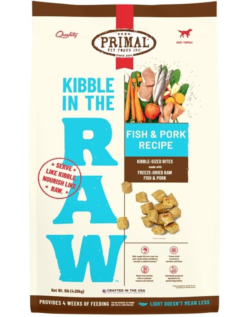 Primal Primal Kibble In The Raw Fish & Pork Dog Food 9LB