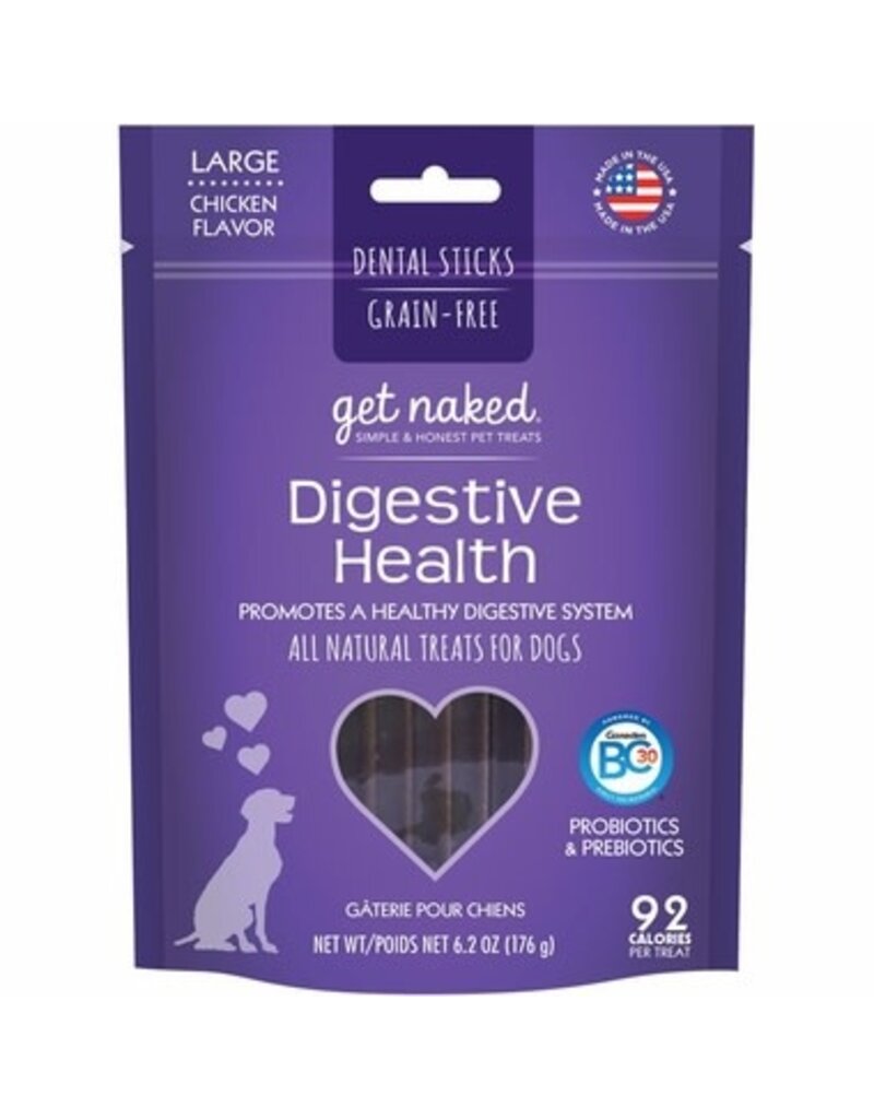 Get Naked Digestive Health Dental Chew Sticks Dog Treats Large 6.6 oz