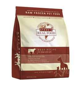 Steve's Real Food Frozen Raw Beef Nuggets For Dogs & Cats 5LB