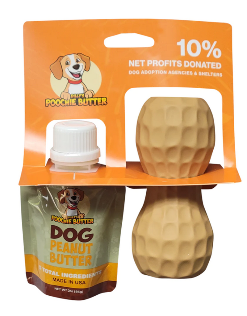 Poochie Butter Poochie Butter 2oz Dog Peanut Butter Squeeze Pack with Medium Toy Filler