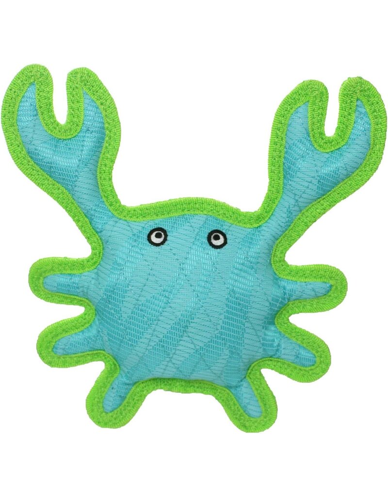 DuraForce Crab Tiger- Blue Green, Durable, Squeaky Toy