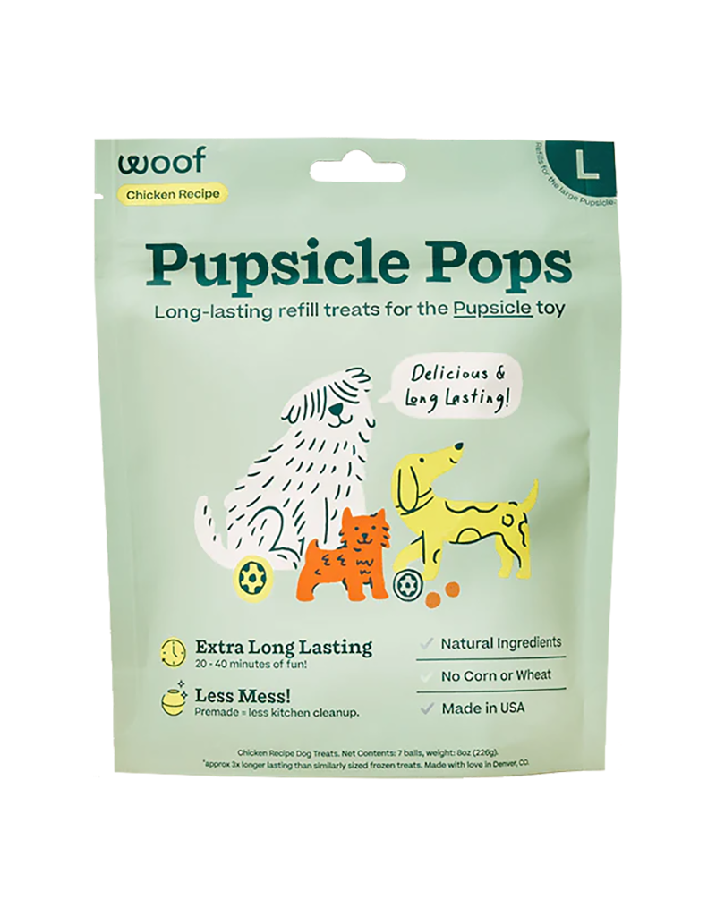 woof WOOF Large Chicken & Peanut Butter Pupsicle Pops For Dogs 8oz