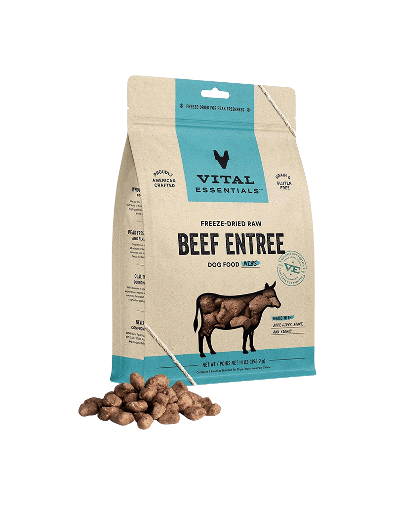 Vital Essentials Freeze-Dried Raw Beef Entree Dog Food 14oz