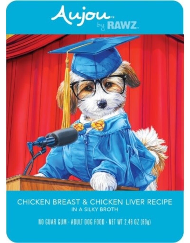 Rawz Rawz Aujou Chicken Breast & Chicken Liver Recipe Wet Dog Food 2.46 oz