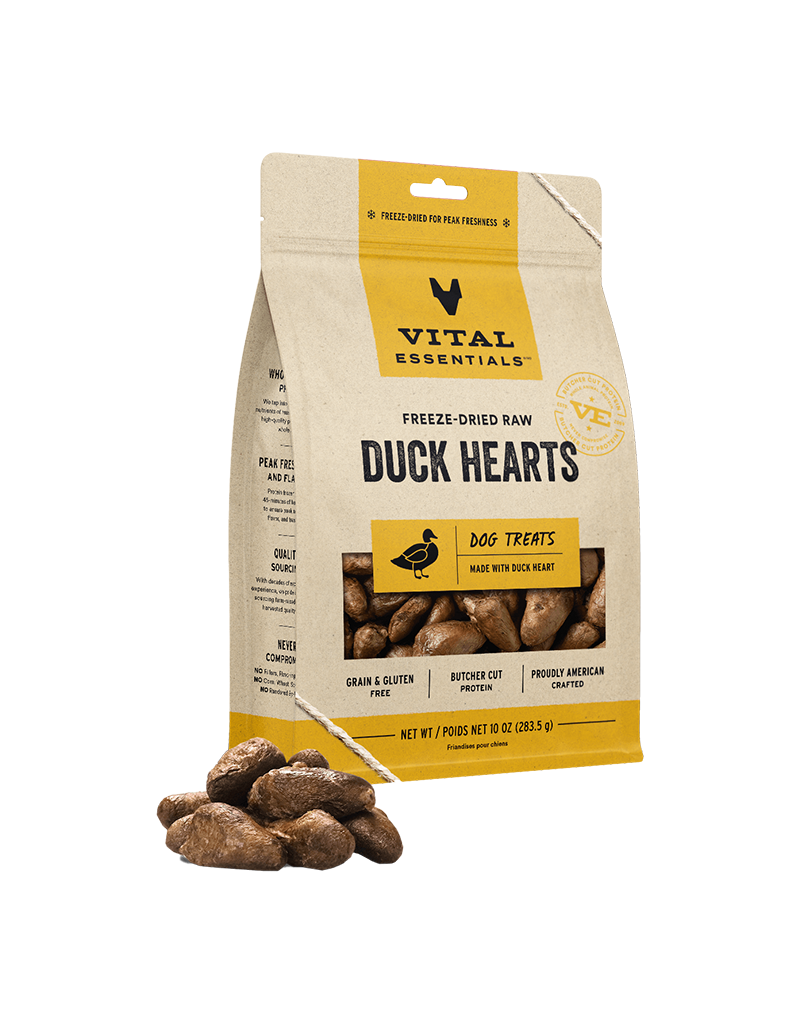 Vital Essentials Vital Essentials Freeze Dried Duck Heart Treats For Dogs 10oz