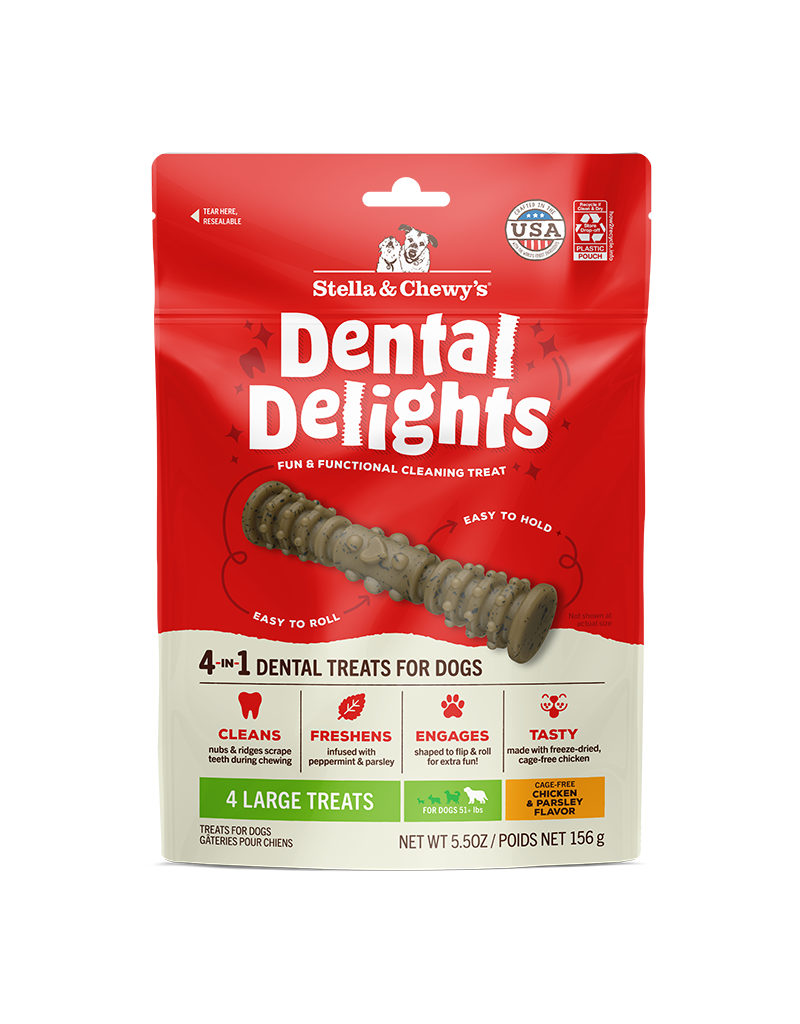 STELLA & CHEWY'S DOG DENTAL DELIGHTS LARGE 4 PACK
