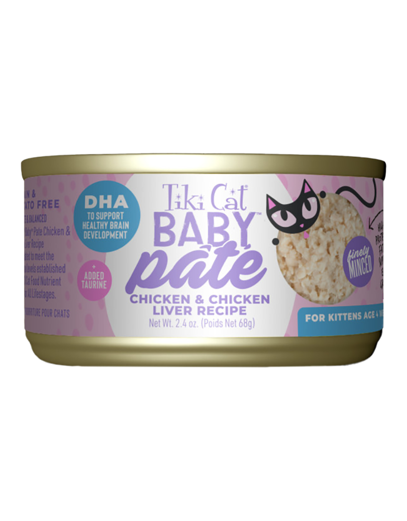 Tiki Cat Baby Chicken & Chicken Liver Pate Canned Kitten Food 2.4oz