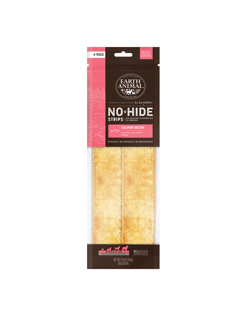 Earth Animal Earth Animal No-Hide Salmon Strips For Dogs 4 Pack