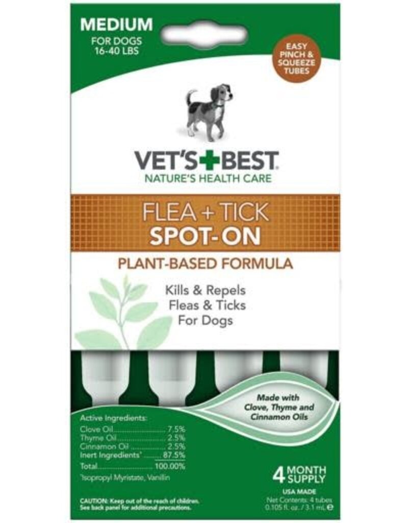 Vet's Best Flea & Tick Drops Medium 4 ct
