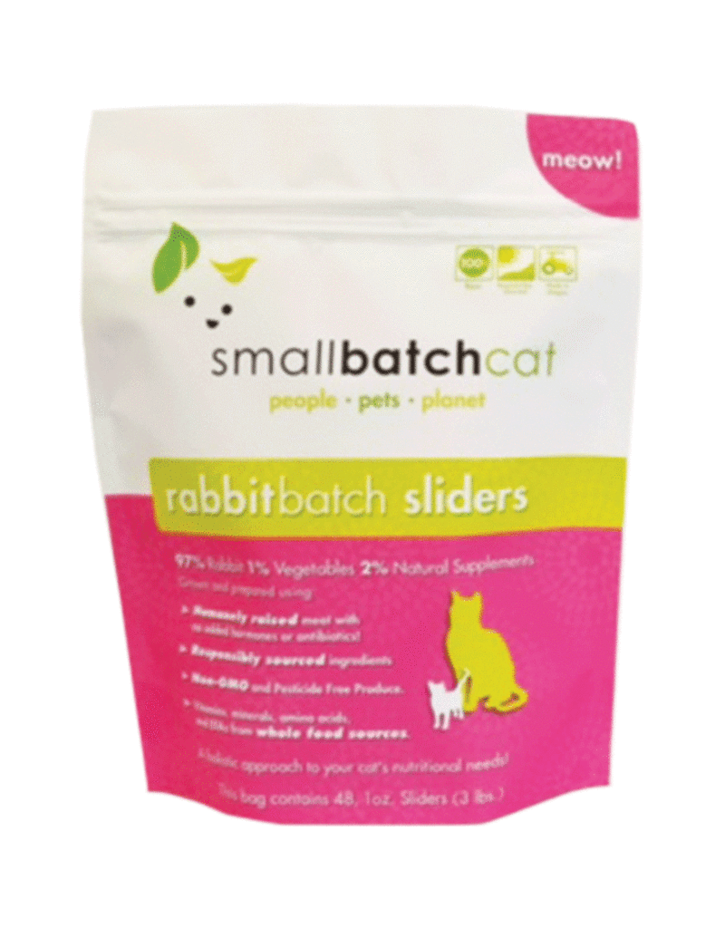 SmallBatch Frozen Raw Rabbit Sliders For Cats 3LB