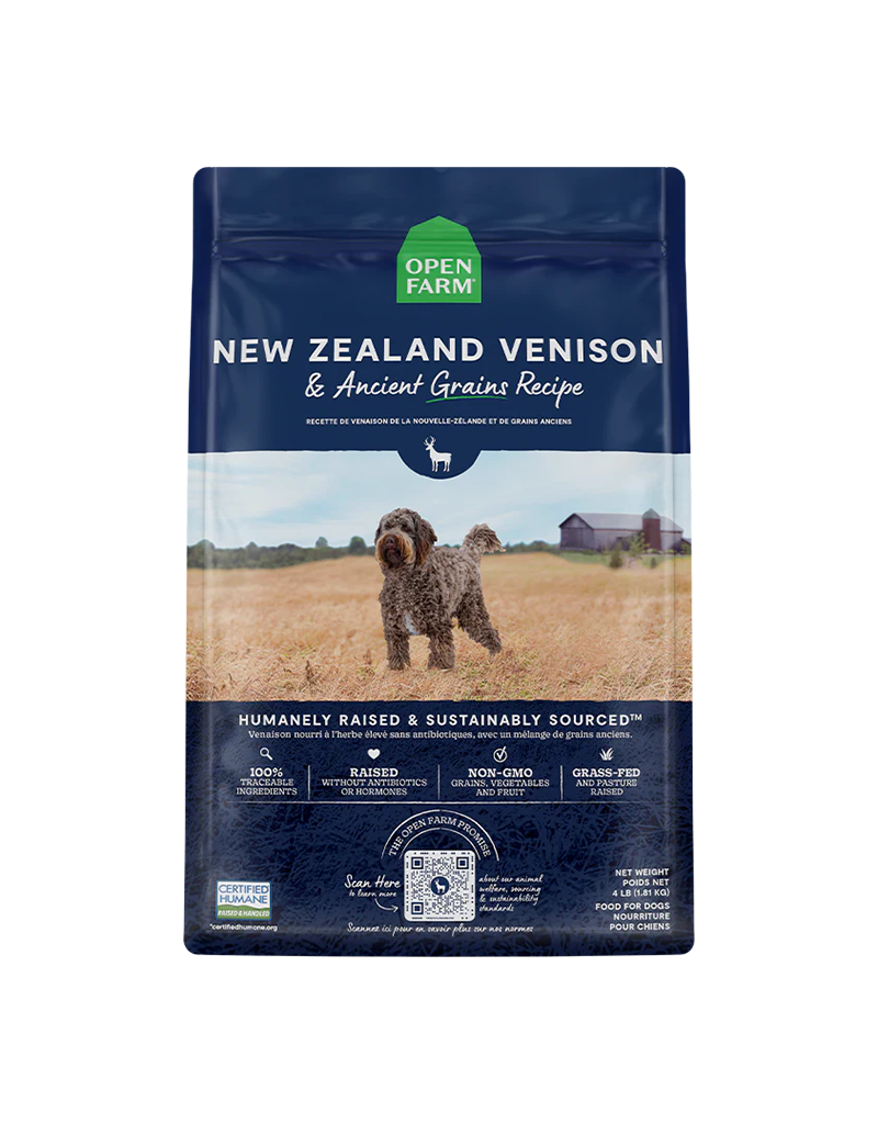 Open Farm Open Farm New Zealand Venison & Ancient Grains Dog Food 4LB